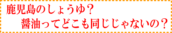 鹿児島の醤油？しょゆゆってどこも同じじゃないの？