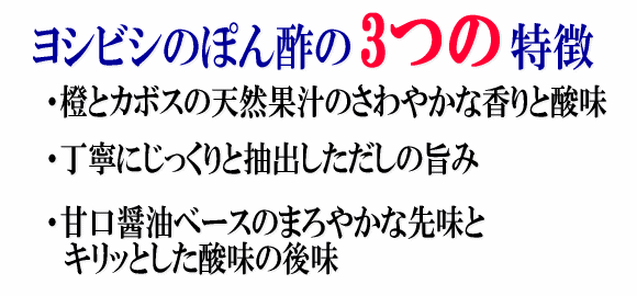 ヨシビシのポン酢の３つの特徴