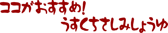 ココがおすすめ！うすくちさしみしょうゆ